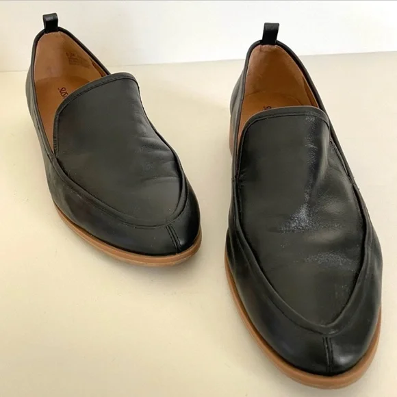 Susina Black Leather Slip-On Loafers - Picture 10 of 11